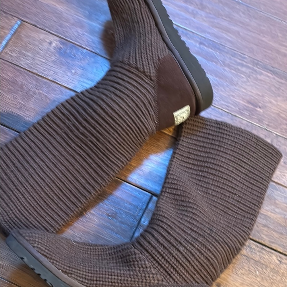 UGG Australia 1967 Candy ll Knit Sweater Knit Boots Chocolate Brown Size 5 - Picture 7 of 12